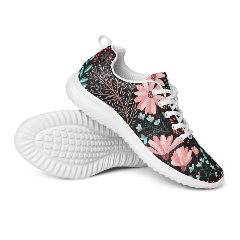 Dark Floral Garden Athletic #30 - Canvas High Top Sneakers | HA!LO