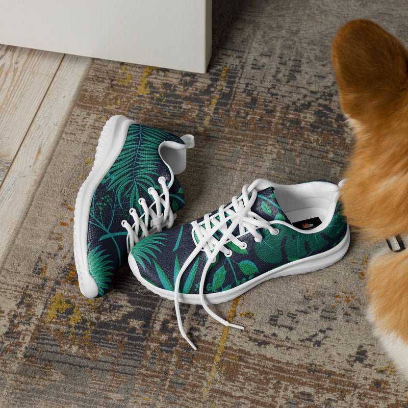 Teal Palm Wave Athletic #11 - Opposite Side | HA!LO Canvas Sneakers