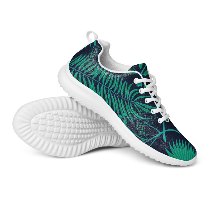 Teal Palm Wave Athletic #11 - Canvas High Top Sneakers | HA!LO