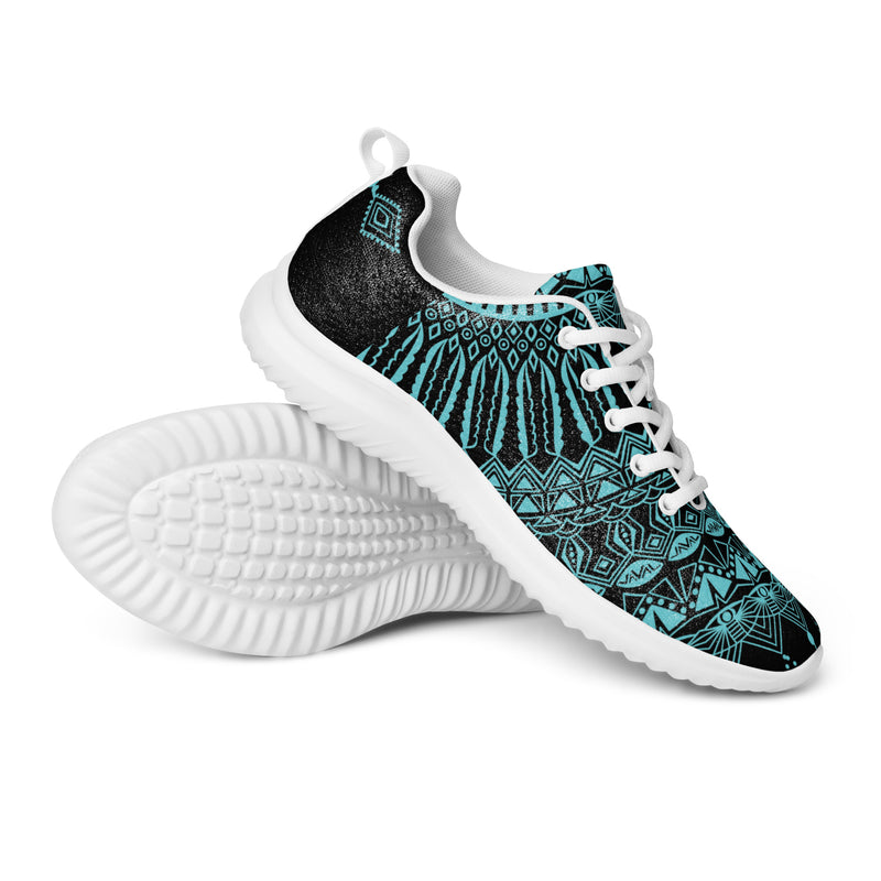 Teal Mandala Athletic #41 - Canvas High Top Sneakers | HA!LO