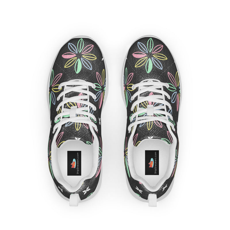 Dark Floral Star Athletic #8 - Back View | HA!LO Canvas Sneakers