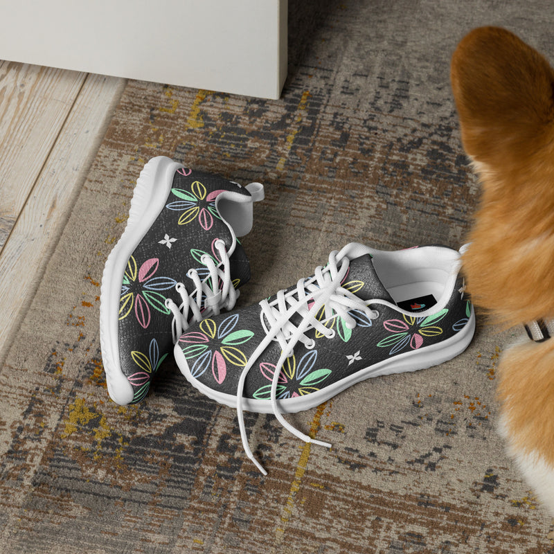 Dark Floral Star Athletic #8 - Opposite Side | HA!LO Canvas Sneakers