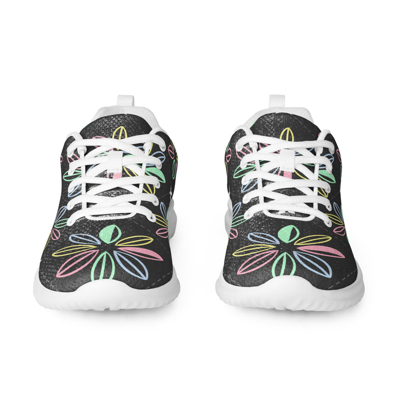 Dark Floral Star Athletic #8 - Front View | HA!LO Canvas Sneakers