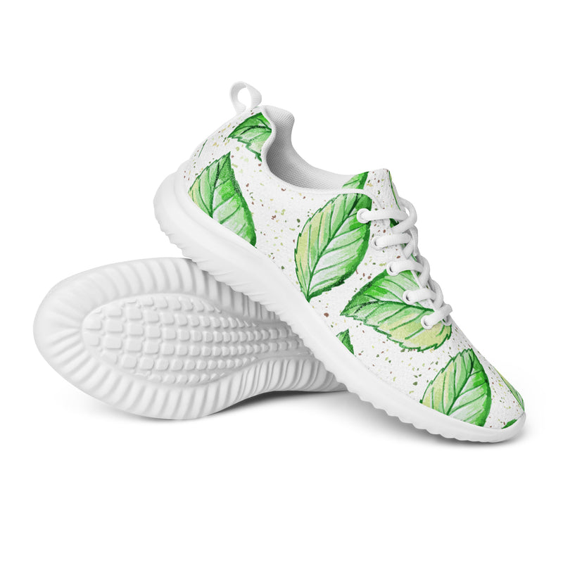 Green Leaf Scatter Athletic #10 - Canvas High Top Sneakers | HA!LO