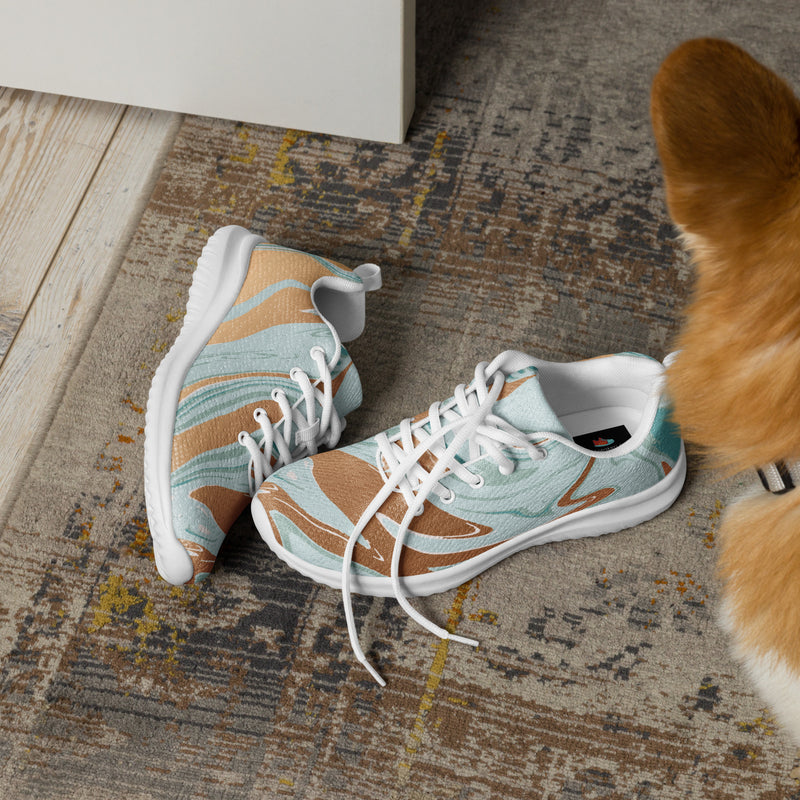 Pastel Watercolor Swirl Athletic #29 - Opposite Side | HA!LO Canvas Sneakers