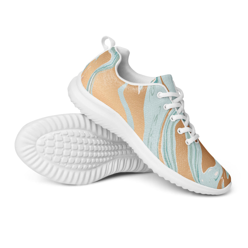 Pastel Watercolor Swirl Athletic #29 - Canvas High Top Sneakers | HA!LO