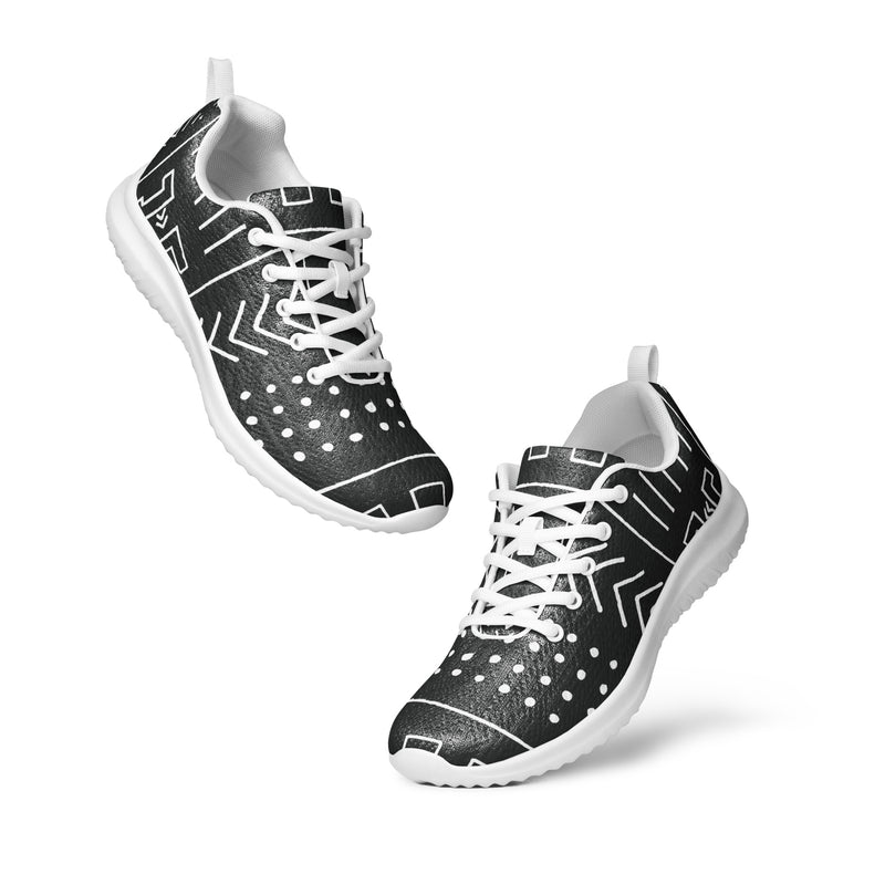 Black Tribal Arrow Athletic #38 - Top Down View | HA!LO Canvas Sneakers