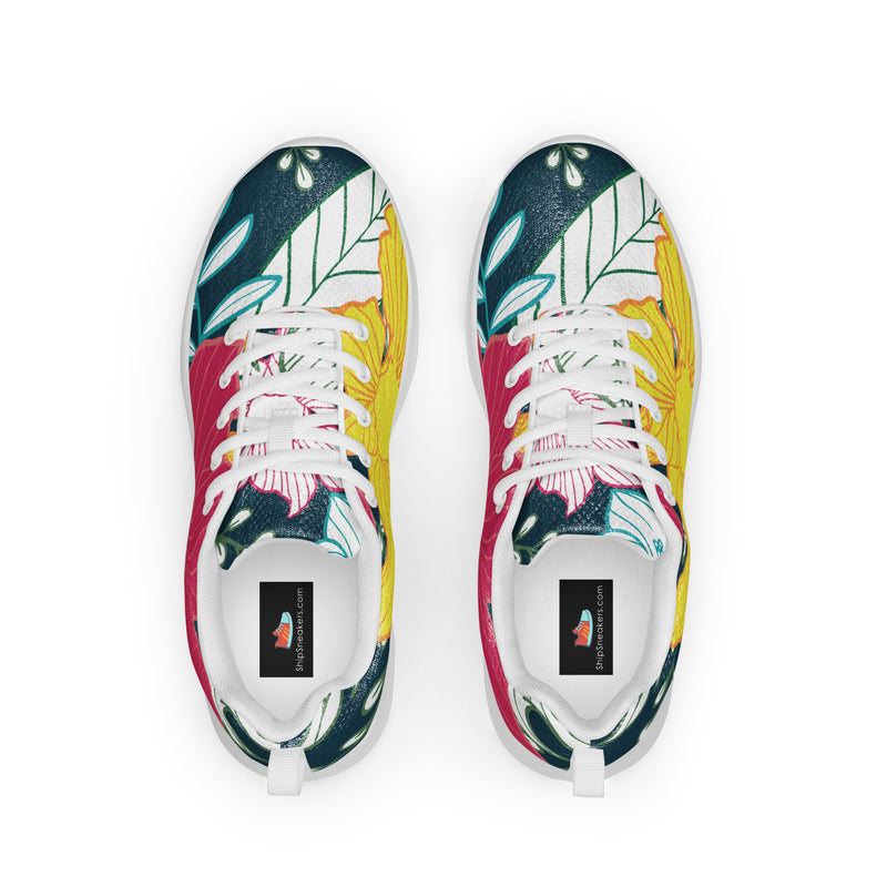 Yellow Sunflower Athletic #42 - Back View | HA!LO Canvas Sneakers