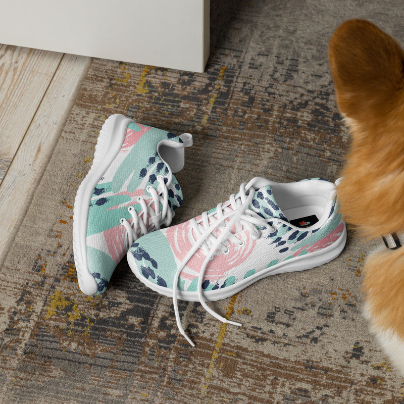Mint Abstract Brush Athletic #43 - Opposite Side | HA!LO Canvas Sneakers