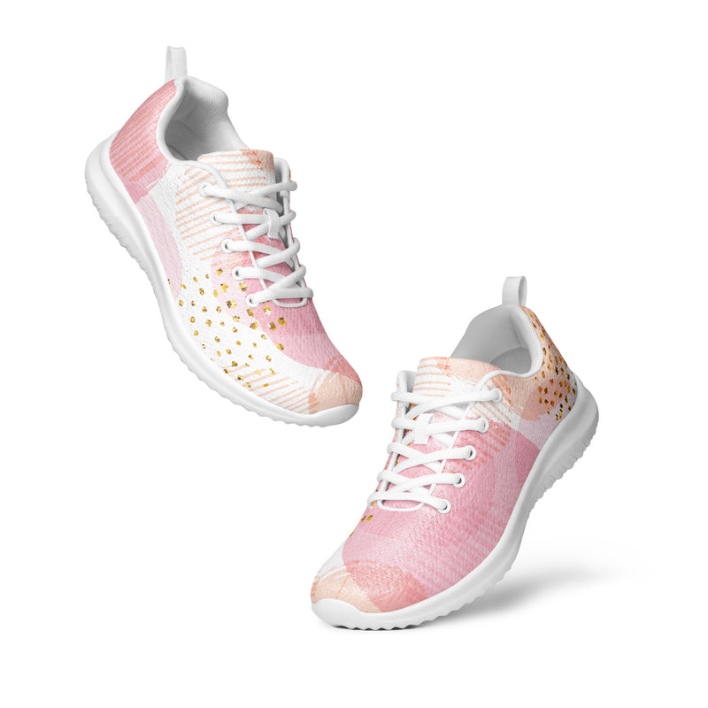 Pink Dot Confetti Athletic #44 - Top Down View | HA!LO Canvas Sneakers