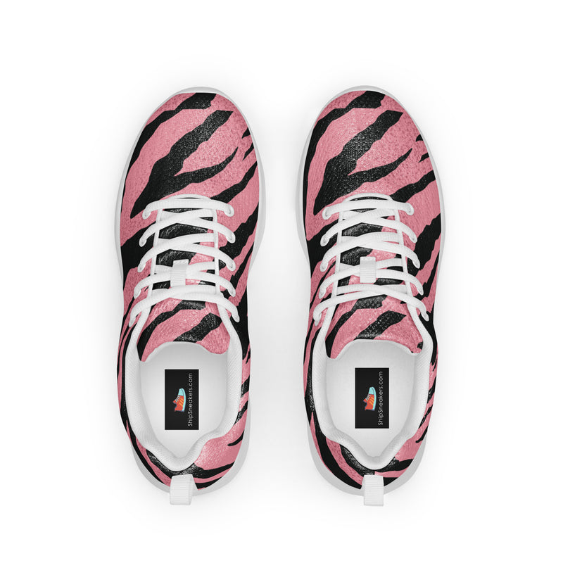 Pink Tiger Stripe Athletic #49 - Back View | HA!LO Canvas Sneakers