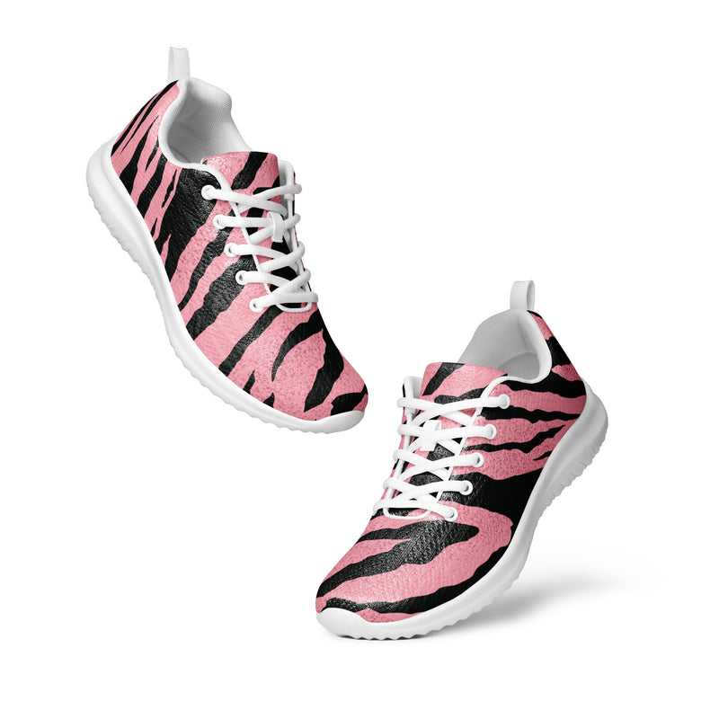 Pink Tiger Stripe Athletic #49 - Top Down View | HA!LO Canvas Sneakers