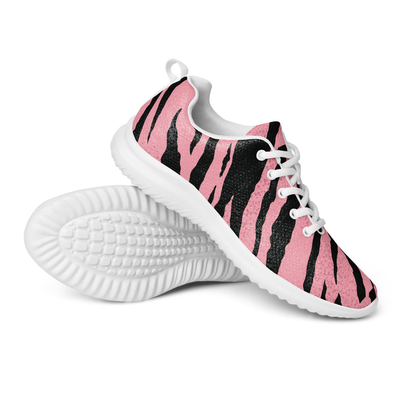 Pink Tiger Stripe Athletic #49 - Canvas High Top Sneakers | HA!LO