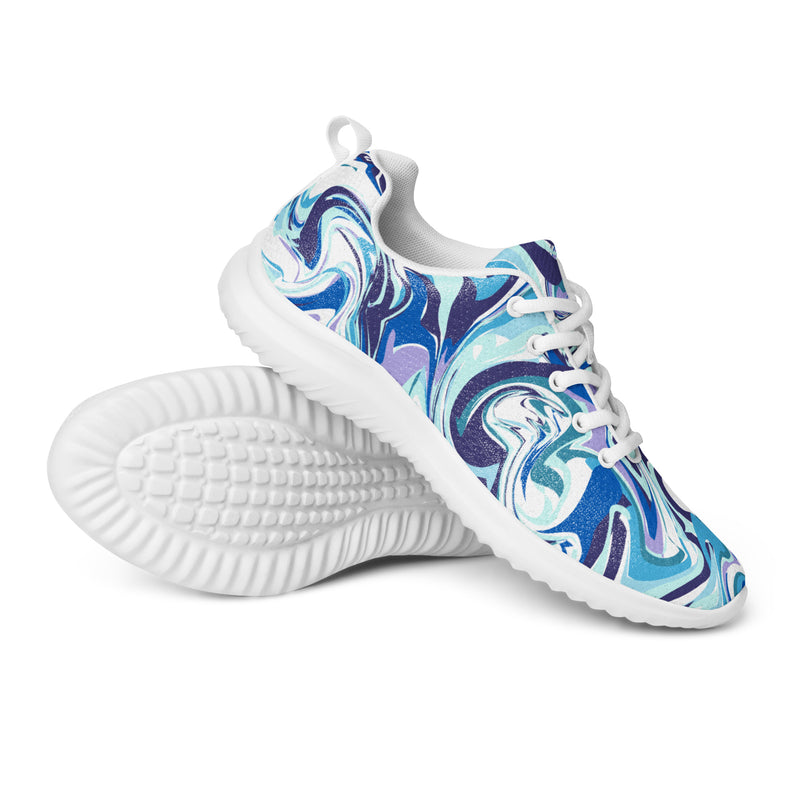 Blue Marble Swirl Athletic #51 - Canvas High Top Sneakers | HA!LO