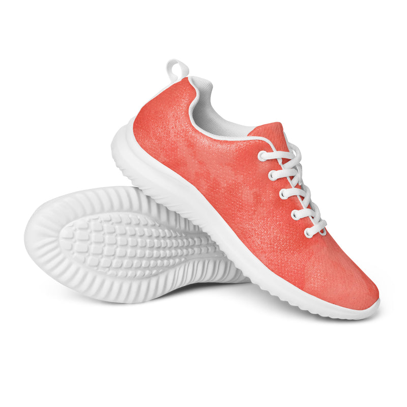 Coral Watercolor Solid Athletic #52 - Canvas High Top Sneakers | HA!LO