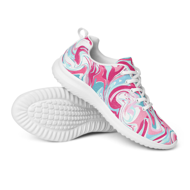 Pink Marble Swirl Athletic #55 - Canvas High Top Sneakers | HA!LO