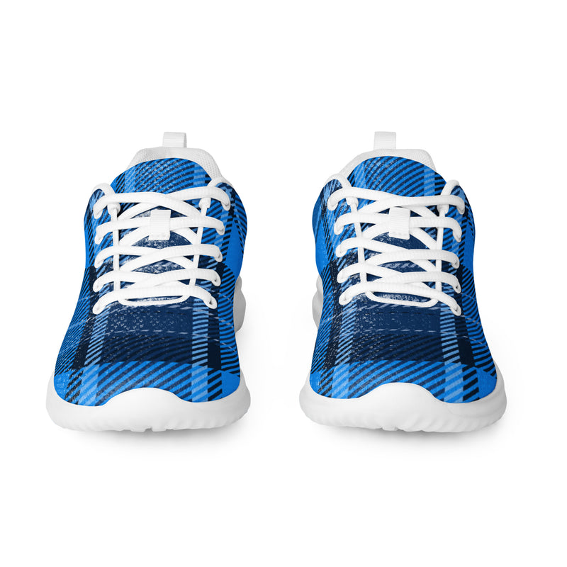 Royal Blue Plaid Athletic #50 - Front View | HA!LO Canvas Sneakers