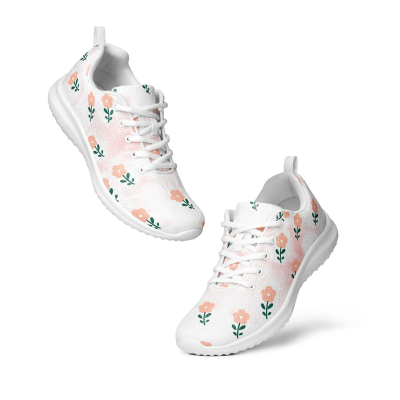 Pink Tulip Rose Athletic #103 - Top Down View | HA!LO Canvas Sneakers