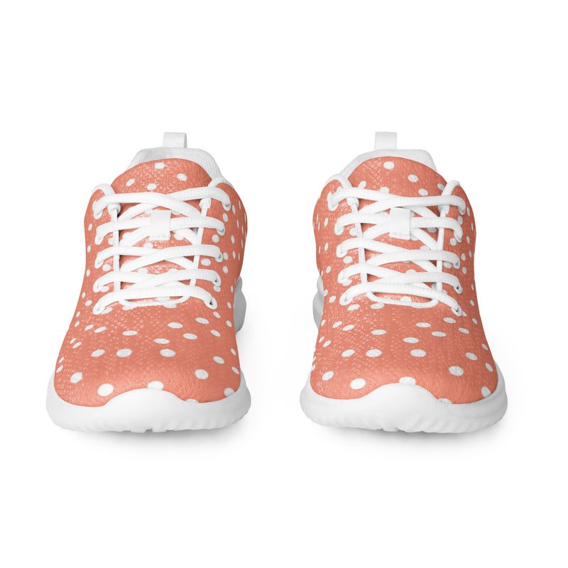 Coral Dot Athletic #60 - Front View | HA!LO Canvas Sneakers