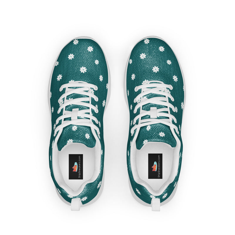 Teal Dot Large Athletic #68 - Back View | HA!LO Canvas Sneakers