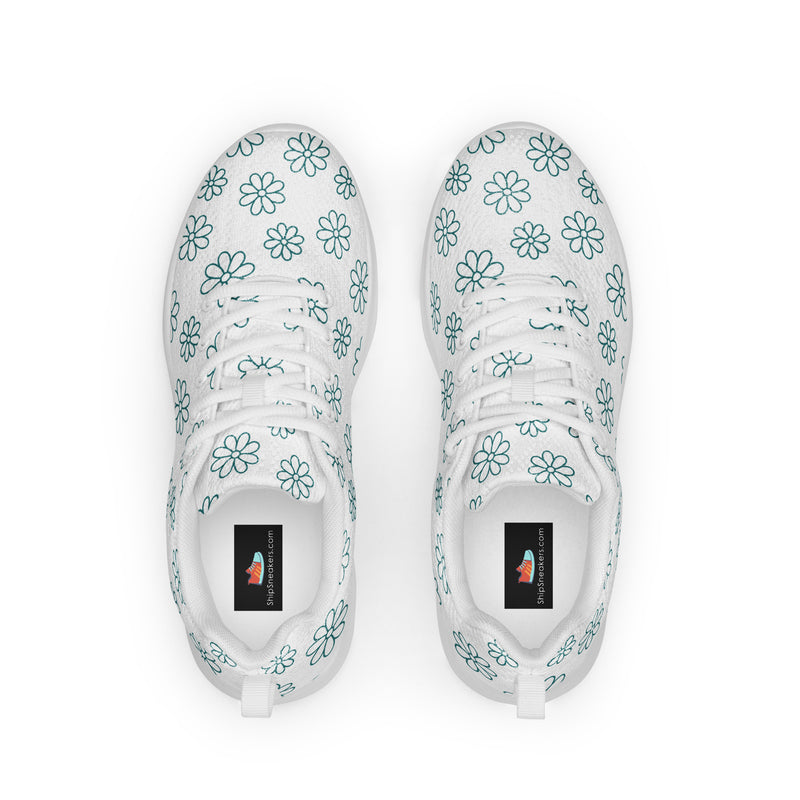 Blue Snowflake Dot Athletic #70 - Back View | HA!LO Canvas Sneakers