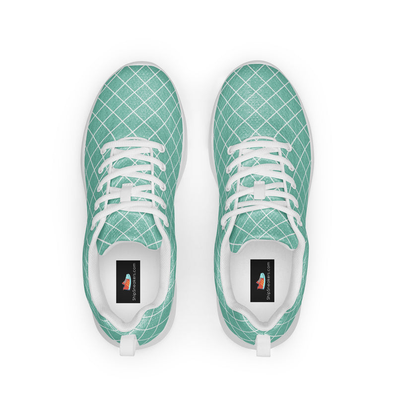Mint Lattice Athletic #71 - Back View | HA!LO Canvas Sneakers