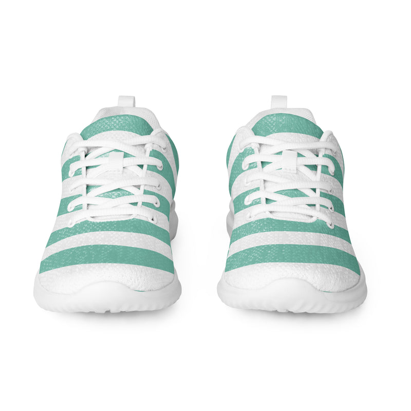 Mint Wide Stripe Athletic #72 - Front View | HA!LO Canvas Sneakers