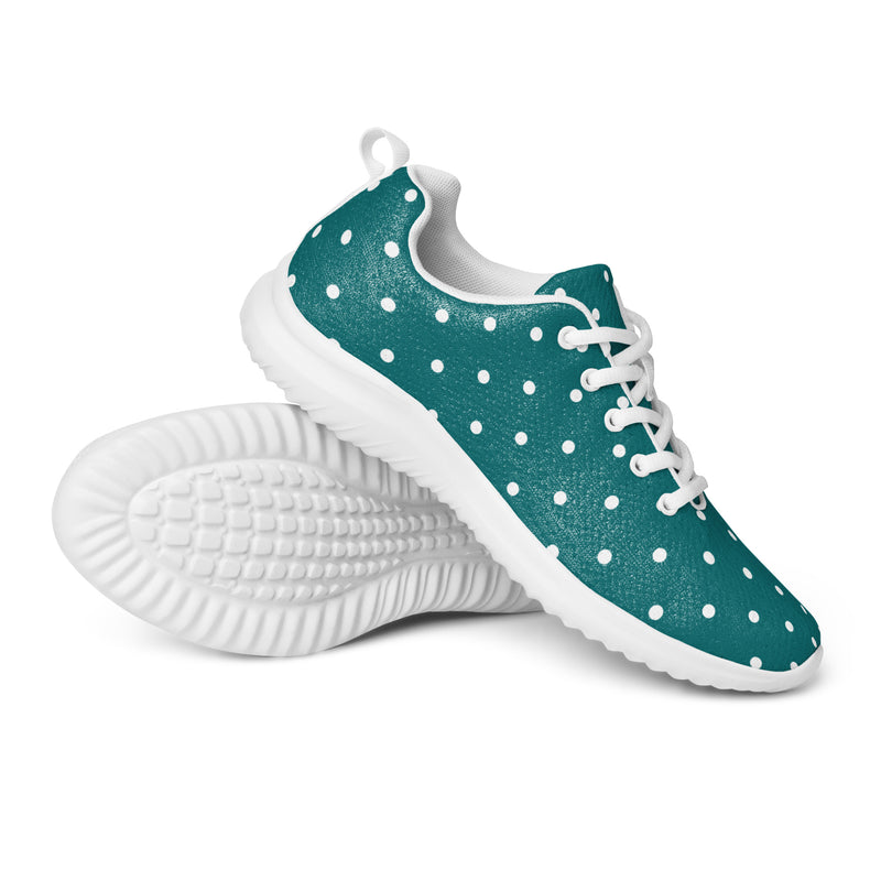 Teal Dot Scatter Athletic #74 - Canvas High Top Sneakers | HA!LO