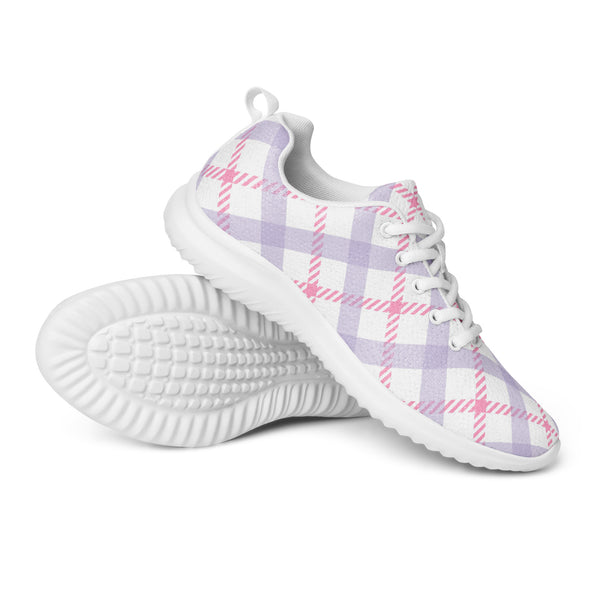 HA!LO Lavender Gingham — Women's Canvas Athletic Sneaker
