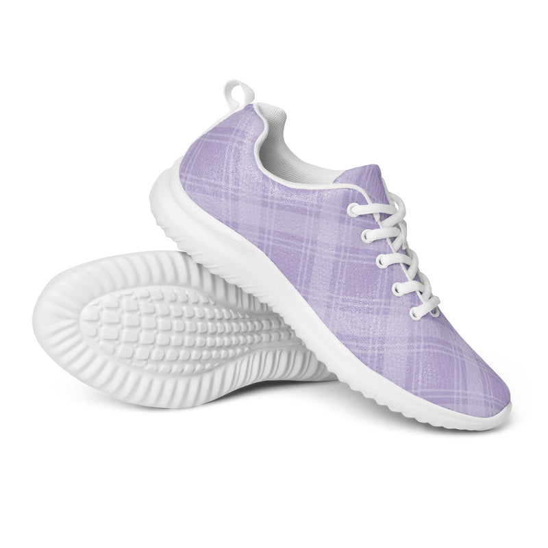 Lavender Plaid Soft Athletic #80 - Canvas High Top Sneakers | HA!LO
