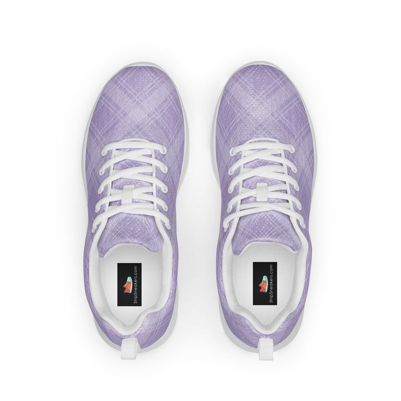 Lavender Plaid Soft Athletic #80 - Back View | HA!LO Canvas Sneakers