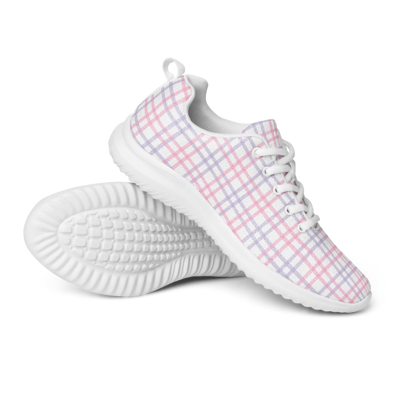 Pink Plaid Soft Athletic #81 - Canvas High Top Sneakers | HA!LO