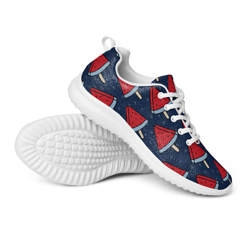 Navy Watermelon Flag Athletic #86 - Canvas High Top Sneakers | HA!LO