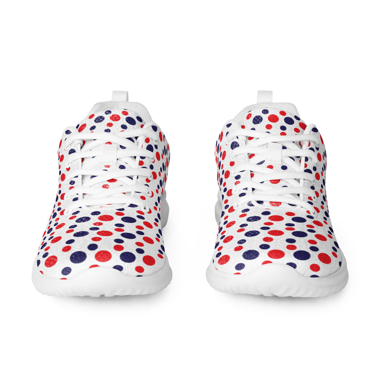 Patriotic Dot Confetti Athletic #87 - Front View | HA!LO Canvas Sneakers