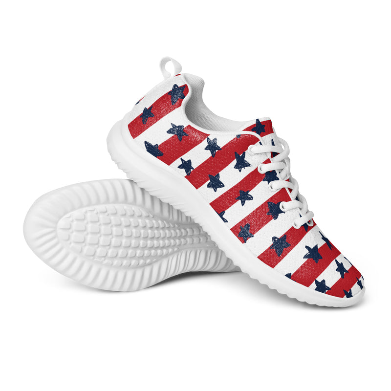 Patriotic Stripe Athletic #88 - Canvas High Top Sneakers | HA!LO