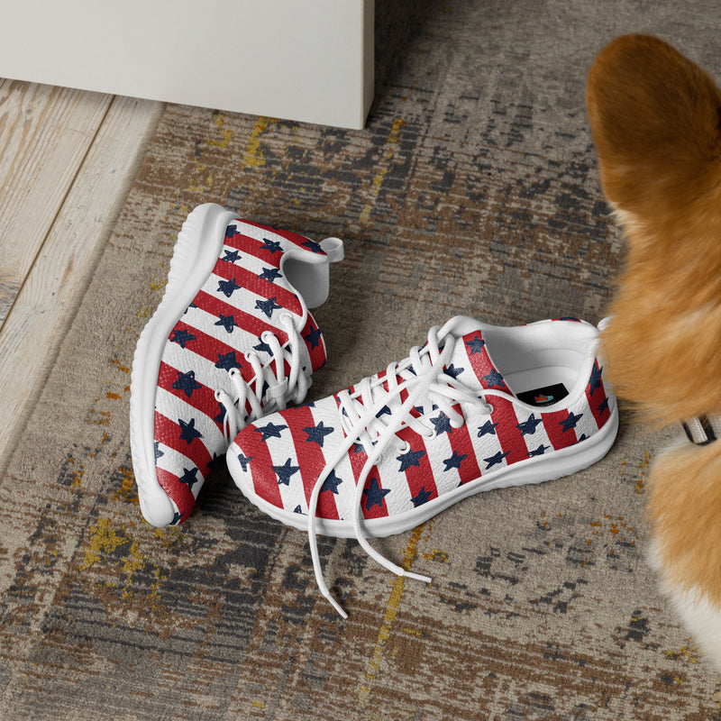 Patriotic Stripe Athletic #88 - Opposite Side | HA!LO Canvas Sneakers