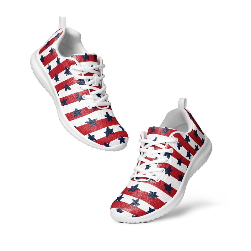 Patriotic Stripe Athletic #88 - Top Down View | HA!LO Canvas Sneakers