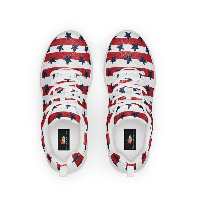 Patriotic Stripe Athletic #88 - Back View | HA!LO Canvas Sneakers