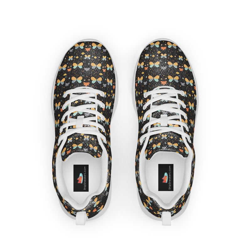 Black Gold Floral Athletic #97 - Back View | HA!LO Canvas Sneakers