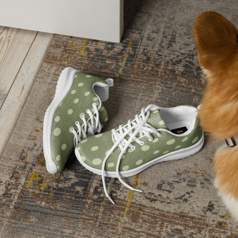 Olive Dot Small Athletic #107 - Opposite Side | HA!LO Canvas Sneakers