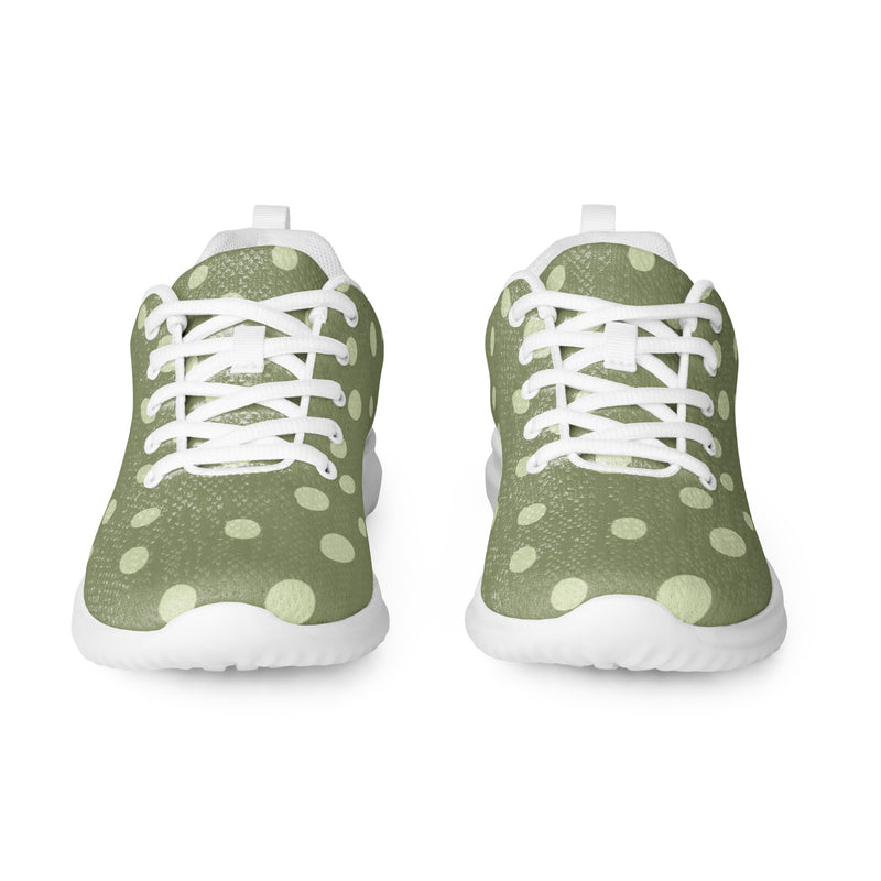 Olive Dot Small Athletic #107 - Front View | HA!LO Canvas Sneakers