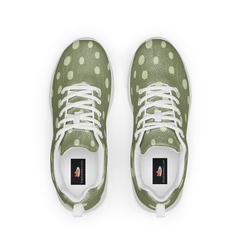 Olive Dot Small Athletic #107 - Back View | HA!LO Canvas Sneakers
