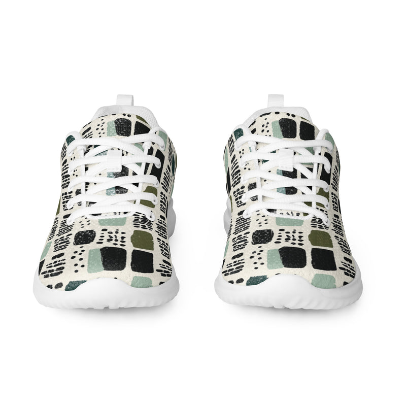 Sage Patchwork Athletic #111 - Front View | HA!LO Canvas Sneakers
