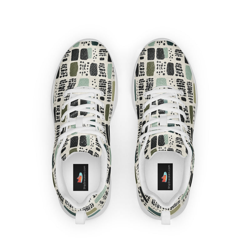 Sage Patchwork Athletic #111 - Back View | HA!LO Canvas Sneakers