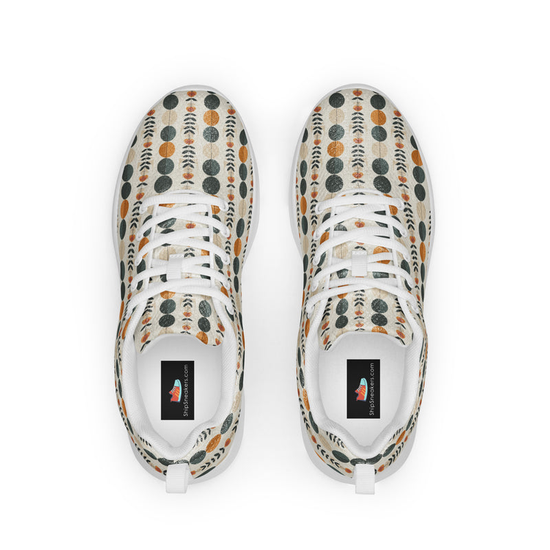 Autumn Dot Stripe Athletic #114 - Back View | HA!LO Canvas Sneakers