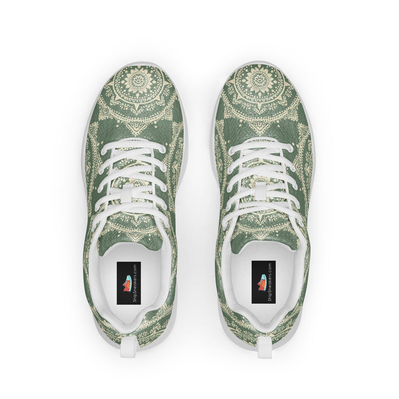 Green Botanical Athletic #115 - Back View | HA!LO Canvas Sneakers