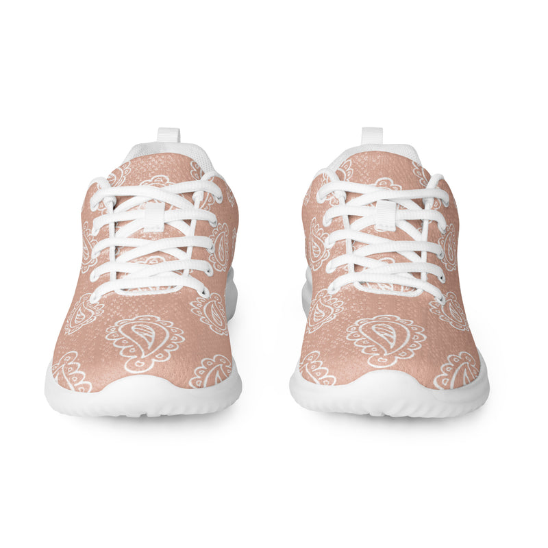 Peach Paisley Athletic #116 - Front View | HA!LO Canvas Sneakers