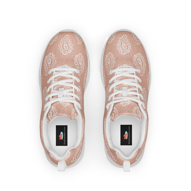 Peach Paisley Athletic #116 - Back View | HA!LO Canvas Sneakers