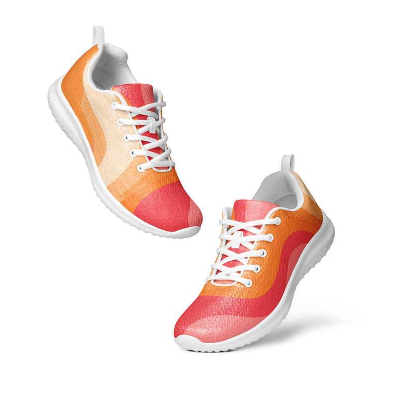 Peach Watercolor Athletic #126 - Top Down View | HA!LO Canvas Sneakers