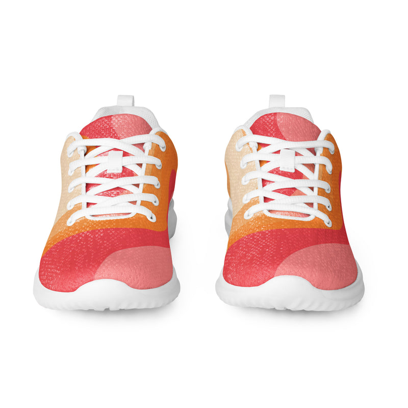 Peach Watercolor Athletic #126 - Front View | HA!LO Canvas Sneakers